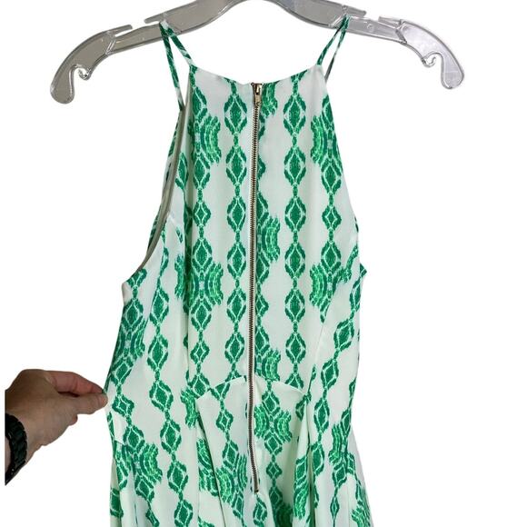 Aqua Dress Wns Sz M Spaghetti Straps MIdi Green White Geometric Summer Party - Picture 7 of 10